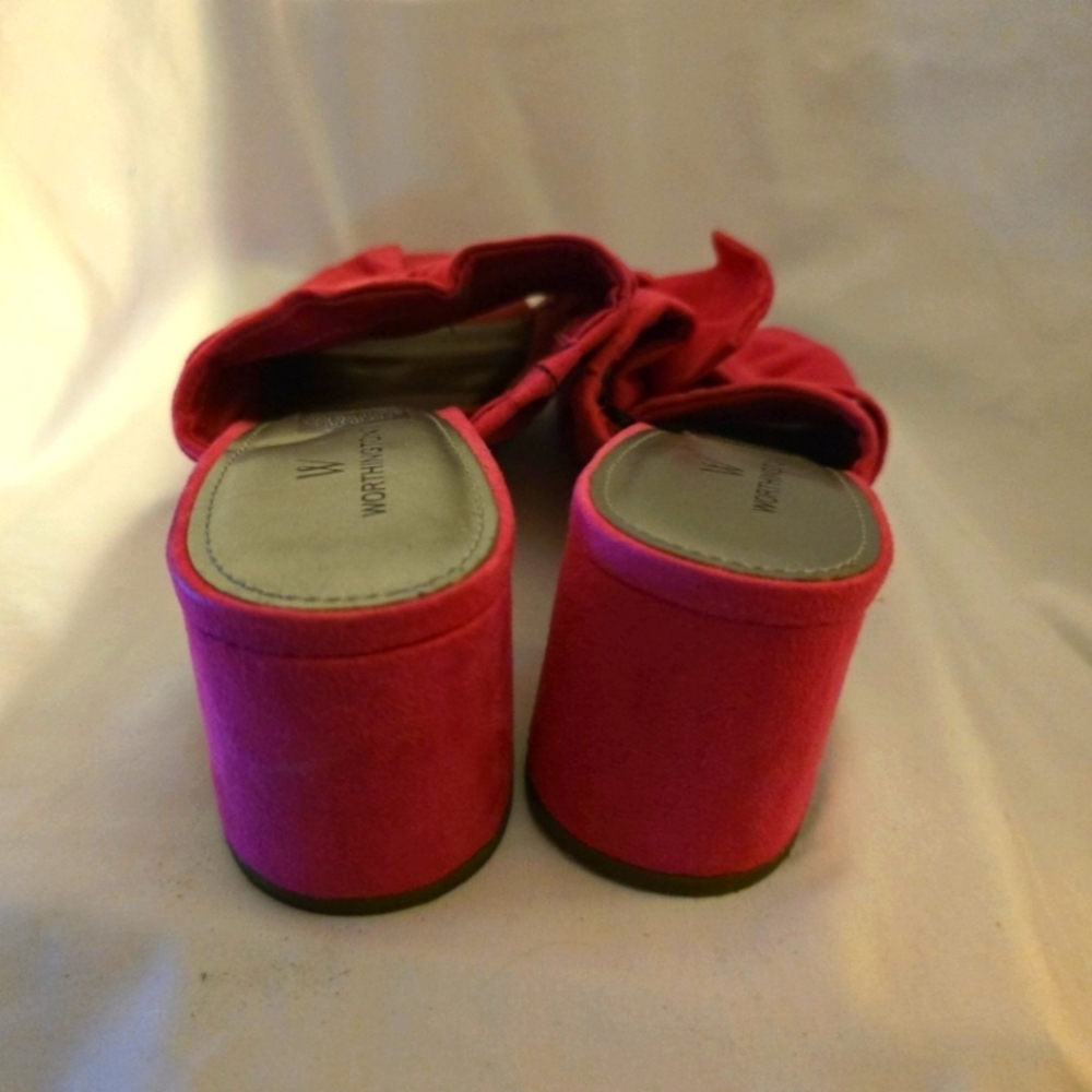Worthington Pink Bow Mules Size 7.5 - Picture 4 of 5